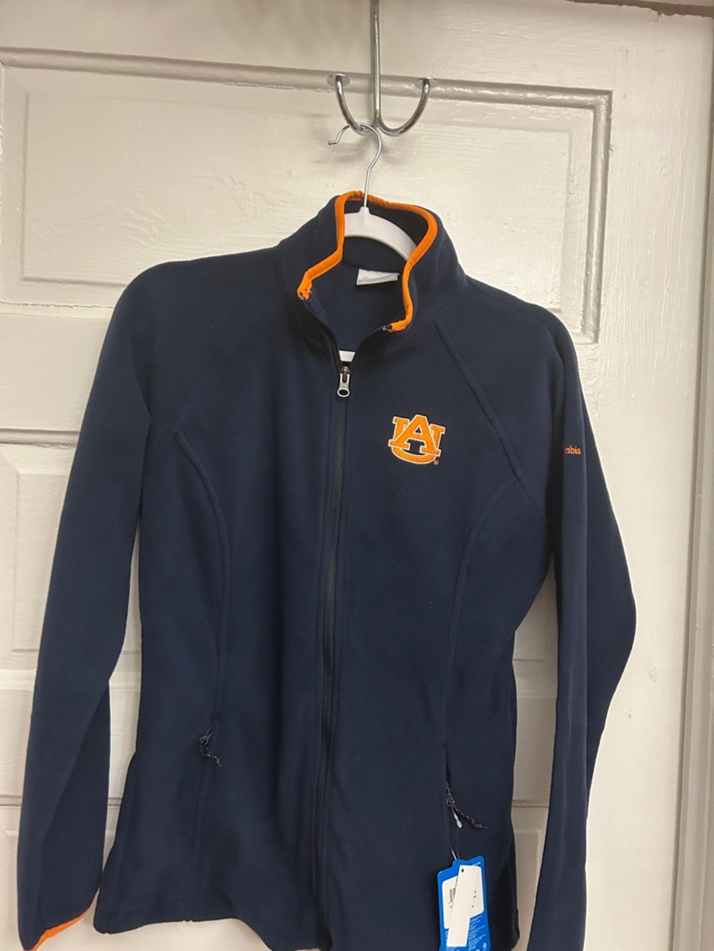 Columbia Auburn Navy & Orange Full-Zip Fleece Jacket